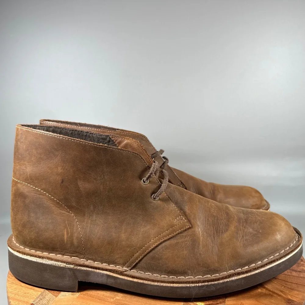 Clarks Desert Boots Mens Brown Suede Lace Up Chukka Ankle Boots Size 13